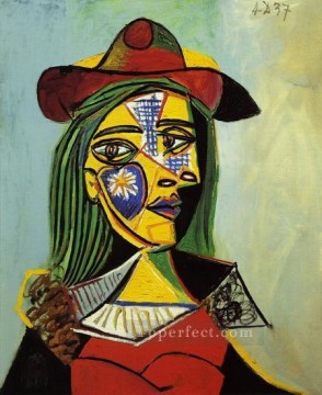 Mujer con sombrero y cuello de piel 1937 Pablo Picasso Pinturas al óleo